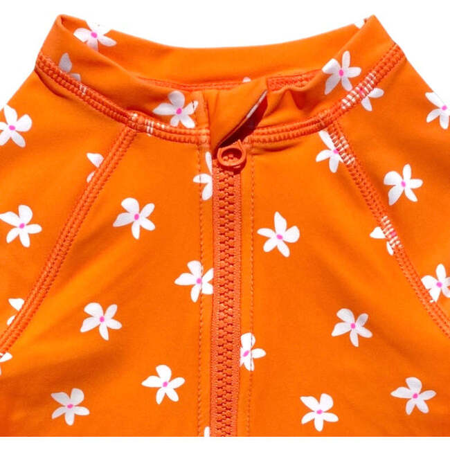 Baby Emily Halp-Zipped Long Raglan Sleeve Swimsuit, Plumeria Orange - One Pieces - 2