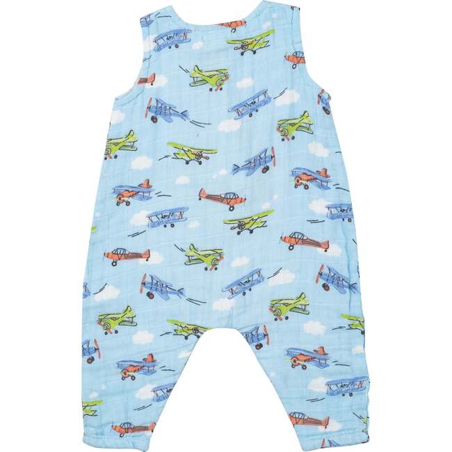 VINTAGE PLANES SLVLESS ROMPER, Blue - Rompers - 2