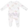 ELEPHANT + BUNNY BALLERINAS 2 WAY ZIPPER RUFFLE BACK FOOTIE, White - Footie Pajamas - 2