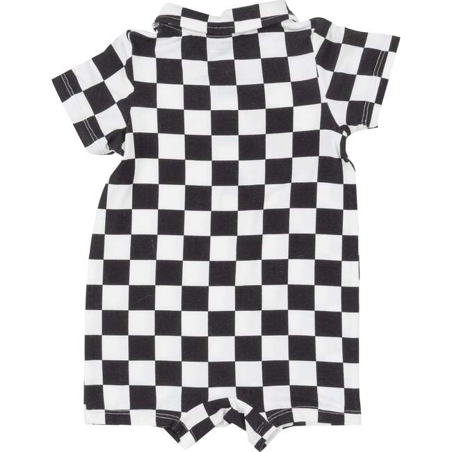 CHECKERBOARD POLO SHORTIE, Black - Rompers - 2