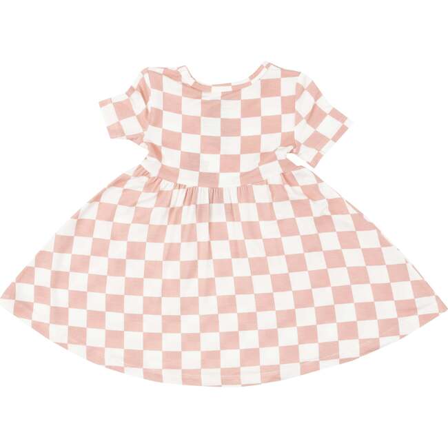 CHECKERBOARD PINK TWIRLY S/S DRESS, Pink - Dresses - 3