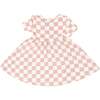 CHECKERBOARD PINK TWIRLY S/S DRESS, Pink - Dresses - 3