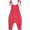 Victoria Ribbed Tie Strap Romper, Coral - One Pieces - 1 - thumbnail