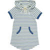 Tracey Striped Short Sleeve Hooded Dress, Navy & ivory - Dresses - 1 - thumbnail