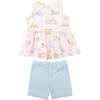 BIKES PINK PEPLUM TANK TOP AND BIKER SHORT, Pink - Mixed Apparel Set - 3