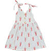 Penny Lobsters Print V-Neck Tie-Shoulder Strap Dress, - Dresses - 1 - thumbnail