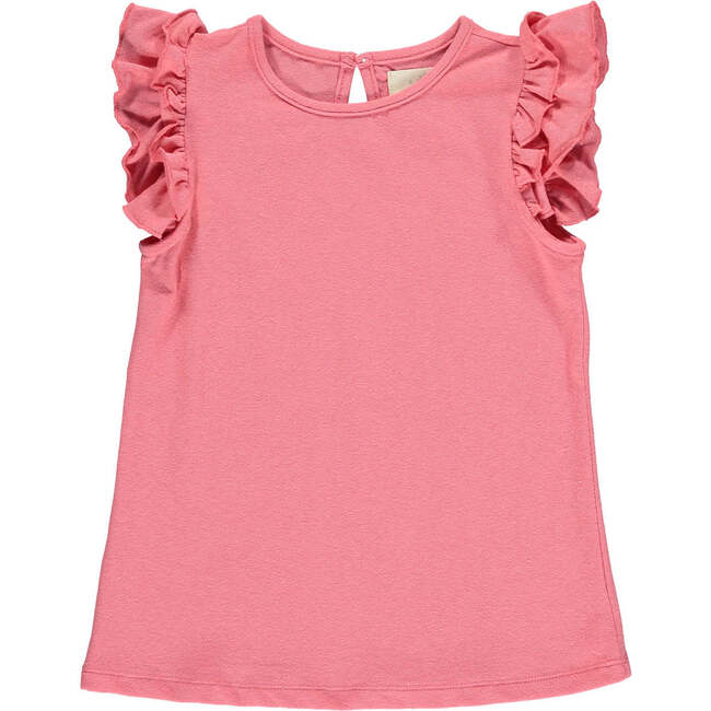 Pam Sleeveless Ruffle Trim Shirt, Pink