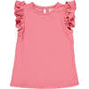 Pam Sleeveless Ruffle Trim Shirt, Pink - Shirts - 1 - thumbnail