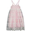 Marin Spaghetti Cross-Back Strap Reversible Lace Dress, Pink & White - Dresses - 1 - thumbnail