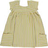 Rylie Striped Square Neck 2-Pocket Dress, Yellow & Ivory - Leggings - 1 - thumbnail