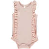 Lark Sleeveless Frilled Trim Onesie, Pale Pink - Onesies - 1 - thumbnail