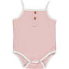 Karter Striped Spaghetti Strap Onesie, Pink - One Pieces - 1 - thumbnail