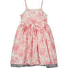 Juliet Roses Print Spaghetti Strap Bow Dress, Pink - Dresses - 1 - thumbnail