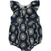 Maya Eyelet Ruffle Neck Sleeveless Bubble, Navy - Onesies - 1 - thumbnail