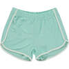 Indy Contrast Piped Elasticated Waist Shorts, Aqua - Shorts - 1 - thumbnail