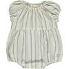 Celeste Striped Puff Sleeve Bubble, Tan - Onesies - 1 - thumbnail