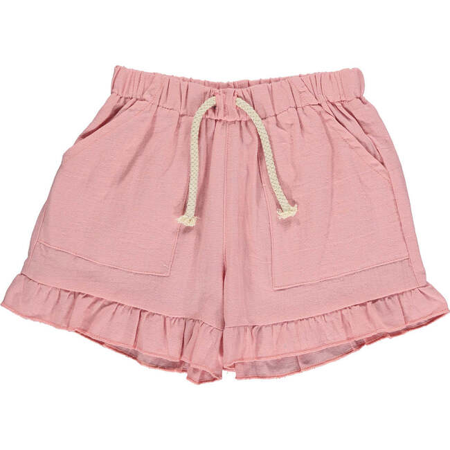 Brynlee Ruffle Hem 2-Large Pocket Shorts, Pink
