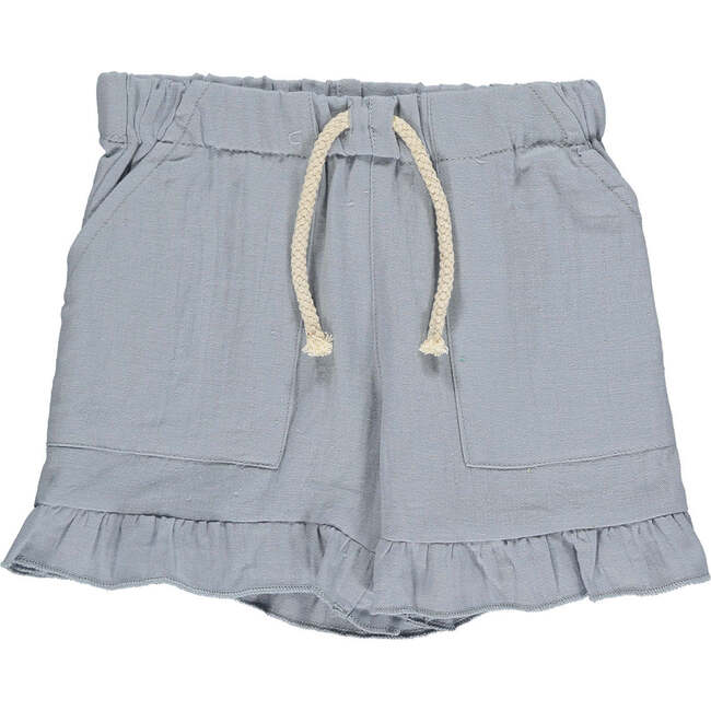 Brynlee Ruffle Hem 2-Large Pocket Shorts, Blue