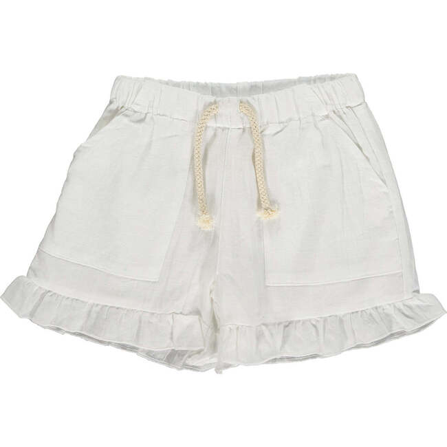 Brynlee Ruffle Hem 2-Large Pocket Shorts, Ivory