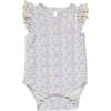 Amber Ruffle Sleeve Lace Trim Onesie, Lavender Ditsy Floral - Onesies - 1 - thumbnail