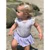 Amber Ruffle Sleeve Lace Trim Onesie, Lavender Ditsy Floral - Onesies - 2