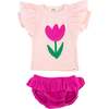 Tulip Terry Applique Butterfly Sleeve Tee Skirted Tushie Set, Cotton Candy - Mixed Apparel Set - 1 - thumbnail