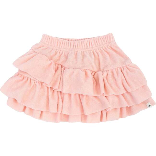 Terry Asymetric Layered Skirt, Pale Pink