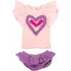 Ruffle Terry Heart BF SS Tee Skirted Tushie Set, Orchid - Mixed Apparel Set - 1 - thumbnail