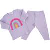 Bright Tulle Rainbow Applique Two Piece Set, Orchid - Mixed Apparel Set - 2