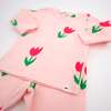 Cotton Candy Pink Tulips Print Two Piece Set, Pale Pink - Mixed Apparel Set - 3