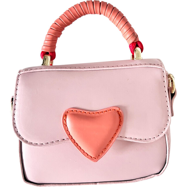 Faux Leather Heart Purse, Pink