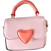 Faux Leather Heart Purse, Pink - Bags - 1 - thumbnail