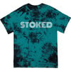 Stoked Tee, Teal Tie Dye - T-Shirts - 1 - thumbnail