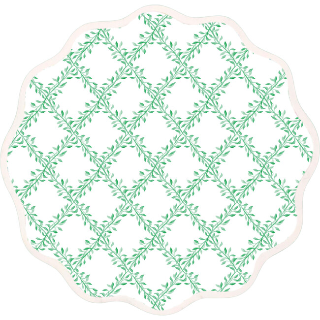 Round Scalloped Placemat, English Ivy