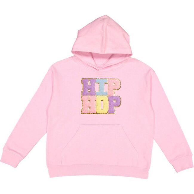 Hip Hop Patch Youth L/S Hoodie, Pink - Sweatshirts - 1