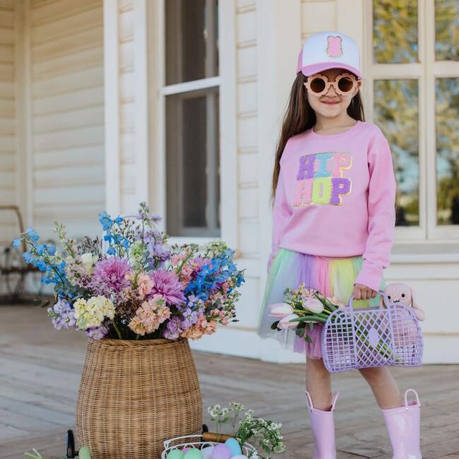 Hip Hop Patch L/S Sweatshirt, Lt Pink - Sweatshirts - 2