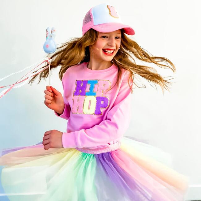Hip Hop Patch L/S Sweatshirt, Lt Pink - Sweatshirts - 5