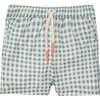 Seaqual Recycled Polyester Gingham Baby Swim Trunks, Natural - Swim Trunks - 1 - thumbnail