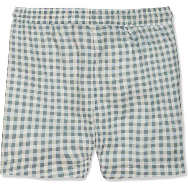 Seaqual Recycled Polyester Gingham Kid Swim Trunks, Blue - Swim Trunks - 2