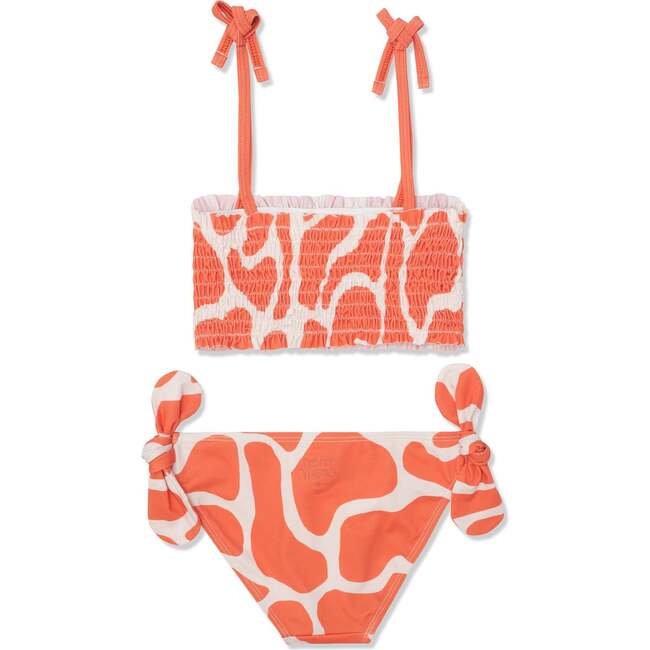 Recycled Polyester Spotted Giraffe Girl Bikini, Orange - Two Pieces - 2