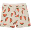 Recycled Cotton Watermelon Slices Cropped Girl Shorts, Natural - Shorts - 2