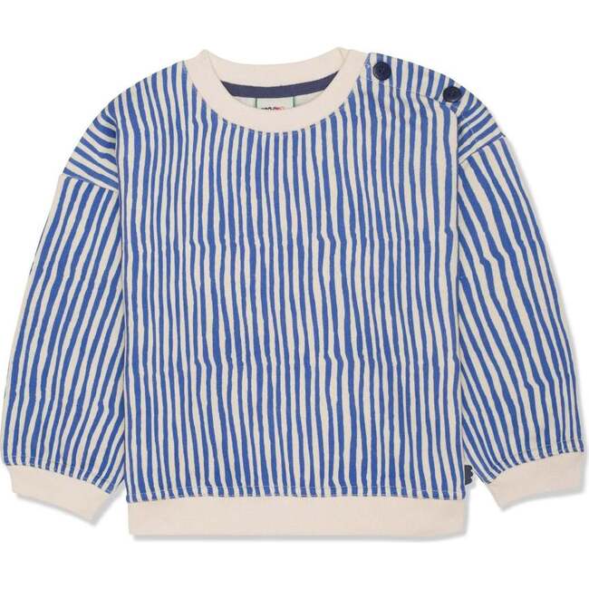 Recycled Cotton Stripes Kid Sweatshirt, Natural
