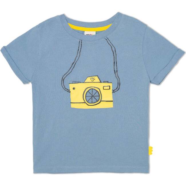 Recycled Cotton Safari Photographer Kid T-Shirt, Blue