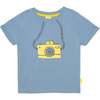 Recycled Cotton Safari Photographer Kid T-Shirt, Blue - T-Shirts - 1 - thumbnail