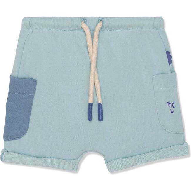 Recycled Cotton Sterling Baby Shorts, Blue
