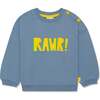 Recycled Cotton Rawr Kid Sweatshirt, Blue - Sweatshirts - 1 - thumbnail