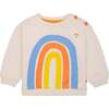 Recycled Cotton Rainbow Baby Sweatshirt, Natural - Sweatshirts - 1 - thumbnail