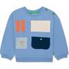 Recycled Cotton Pockets Kid Sweatshirt, Blue - Sweatshirts - 1 - thumbnail