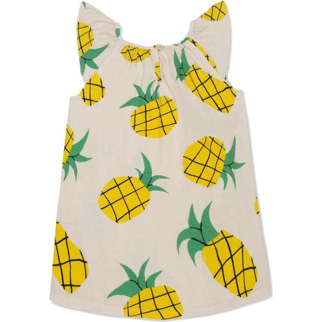 Recycled Cotton Pineapple Harvest Kid Summer Dress, Natural - Dresses - 2