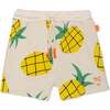 Recycled Cotton Pineapple Harvest Cropped Girl Shorts, Natural - Shorts - 1 - thumbnail